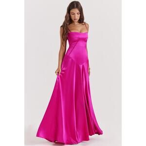 Anabella fuchsia lace up maxi dress Authentic